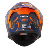 Casco Hro 506sp Citak Azul Oscuro Naranja Visor Iridium Azul